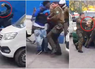 Video que demuestra cómo está Santiago: violenta turba de sujetos extranjeros atacó a Carabineros en pleno Barrio Franklin