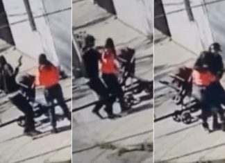 Ya no respetan nada: joven madre y su bebé son asaltados a plena luz del día en Santiago (Video)