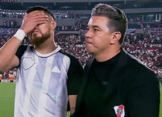 Paulo Diaz intercambió camiseta con Edu Vargas y eso no le gustó para nada a los hinchas de River (Videos)