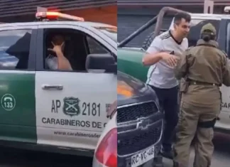 Sumario contra carabinero por celebrar campeonato de Colo Colo: lo grabaron ebrio y con camiseta puesta en la patrulla policial