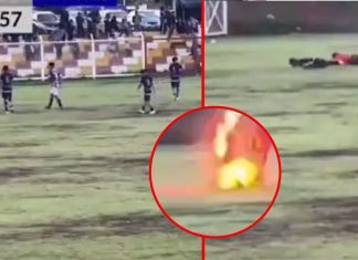El impactante video del rayo que mató a un futbolista en pleno torneo peruano y dejó otros cuatro heridos