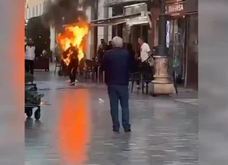 Impacto en Concepción: Hombre se quemó a lo bonzo y caminó cuatro cuadras envuelto en llamas