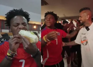 Completos, Arturo Vidal y un café con piernas: así fue la frenética visita de Speed a Chile