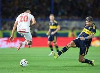 Palacios estuvo a punto de anotar un golazo en el triunfo de Boca Juniors sobre Argentinos (Video)