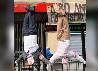 Kast y Kaiser «colgados» frente a La Moneda y graves desordenes protagonizados por encapuchados marcaron la marcha del Día del Trabajador