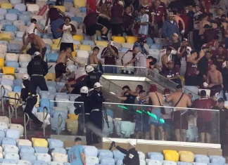 Casi pasó lo mismo que en Avellaneda: hinchas de Lanús protagonizaron serios incidentes en el Maracaná (Video)