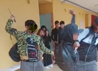 Impactante video: terrible pelea a cuchillazos entre alumnos al interior del Liceo de Vallenar