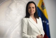 María Corina Machado rinde homenaje a los luchadores por la libertad al recibir el Nobel de la Paz