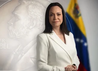 María Corina Machado rinde homenaje a los luchadores por la libertad al recibir el Nobel de la Paz