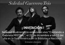 Soledad Guerrero Trío presenta en vivo su nuevo álbum “Cantando a Gabriela Mistral” en la Biblioteca Nacional